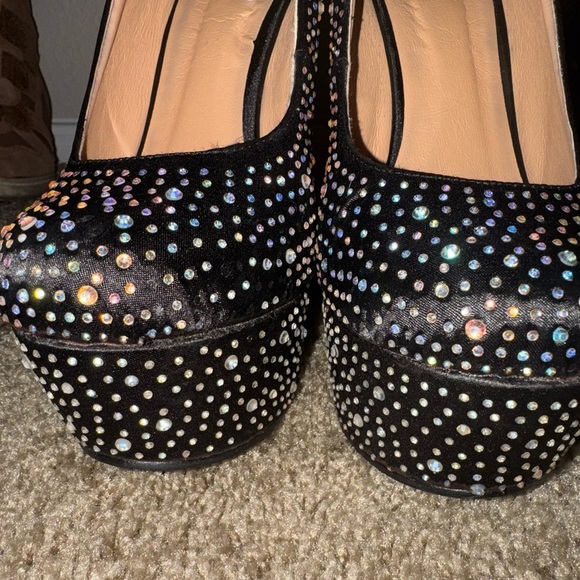 SHIEKH
FREDA 05 NO HEEL PLATFORM RHINESTONE WEDGE IN BLACK SIZE 7.5 - Picture 6 of 11